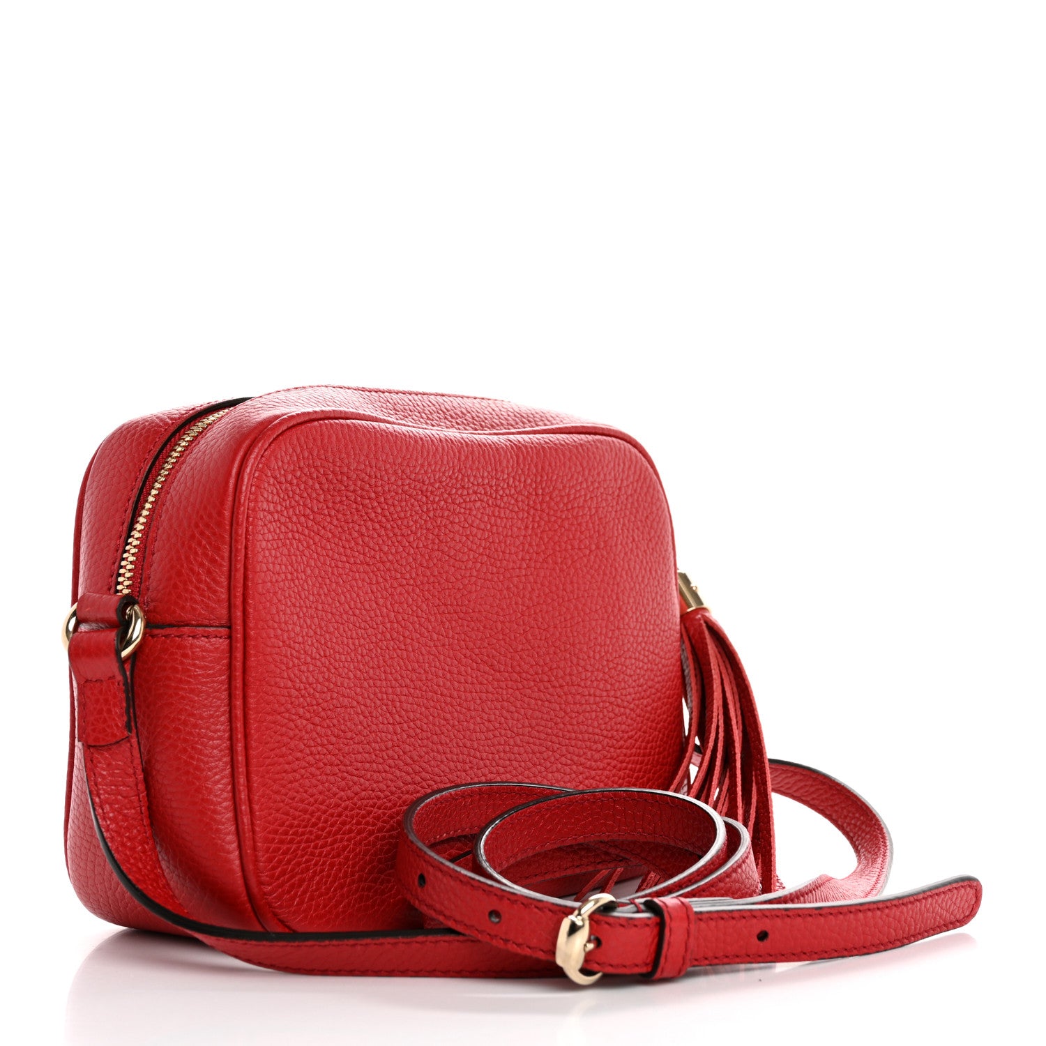 Gucci Pebbled Calfskin Small Soho Disco Bag Tabasco Red 3 of 12