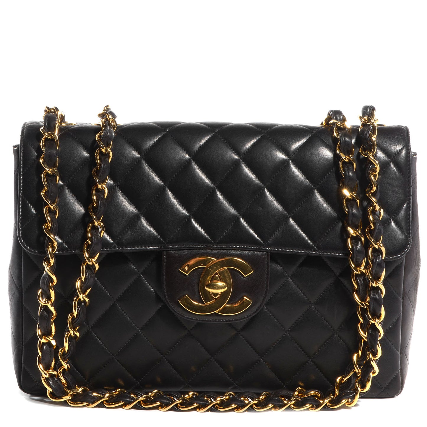 Lambskin Jumbo Flap Black