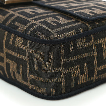 Fendi Fabric Jacquard FF 1974 Medium Baguette Tobacco Moro Black 10 of 11