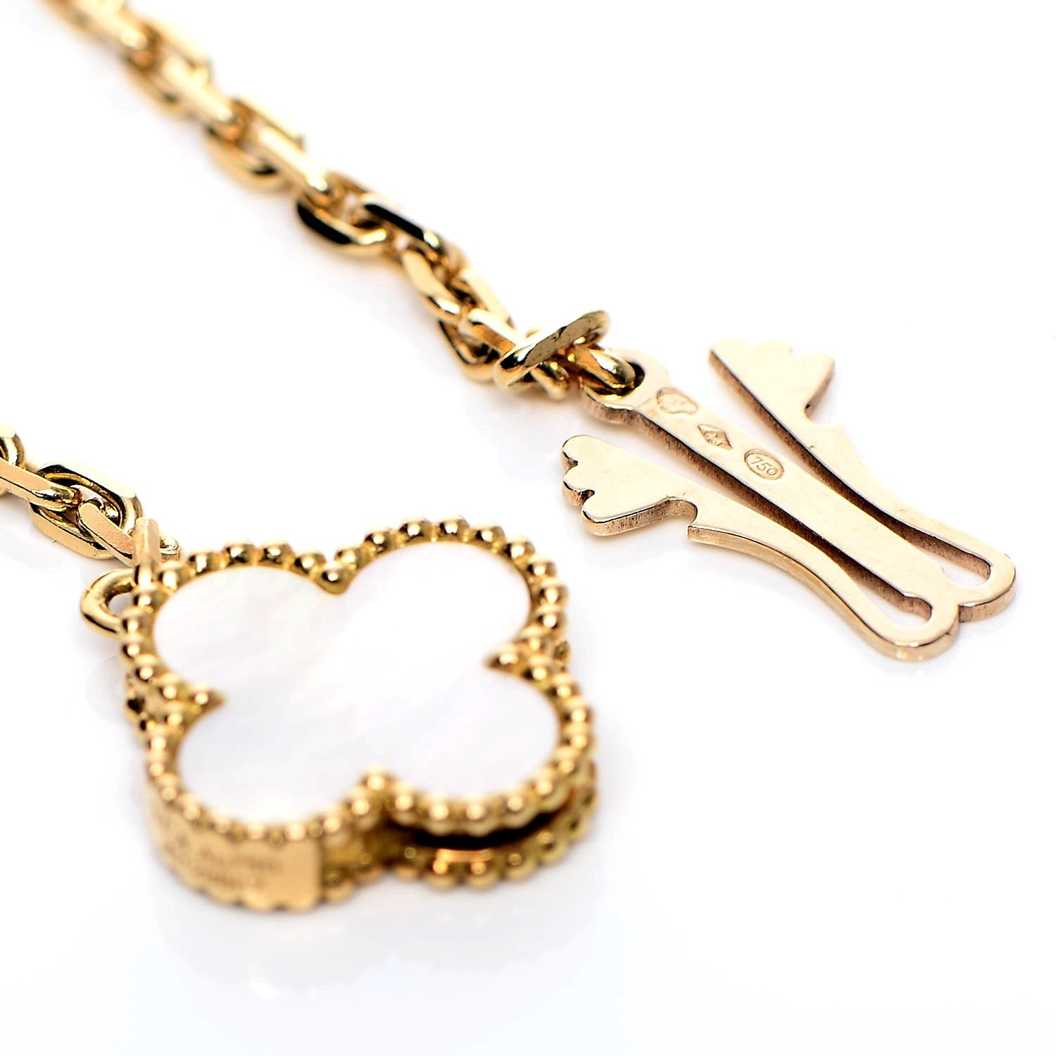 Van Cleef & Arpels 18K Yellow Gold Mother of Pearl 11 Motifs Magic Alhambra Necklace 4 of 6