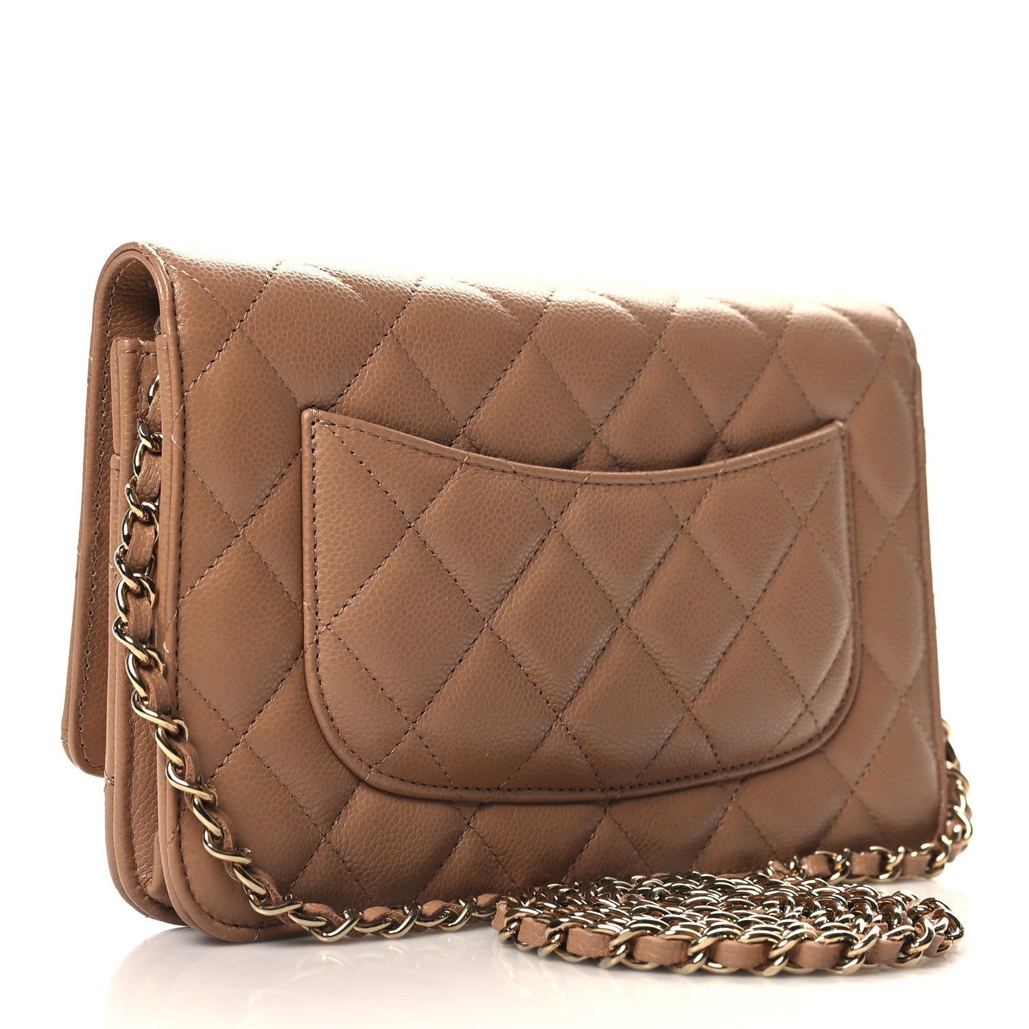 Chanel Caviar Quilted Wallet on Chain WOC Beige 3 of 12