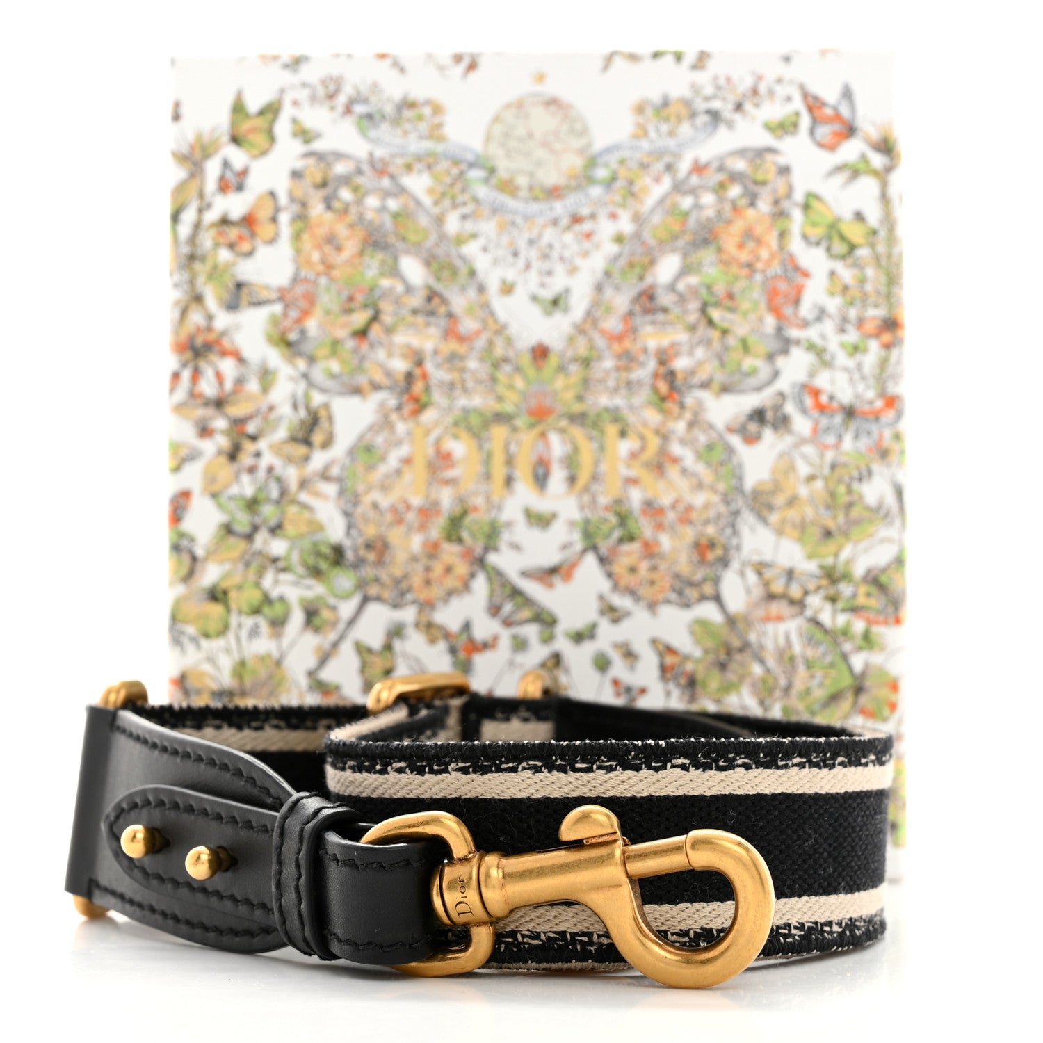 Christian Dior Canvas Embroidered Shoulder Strap Black 6 of 6