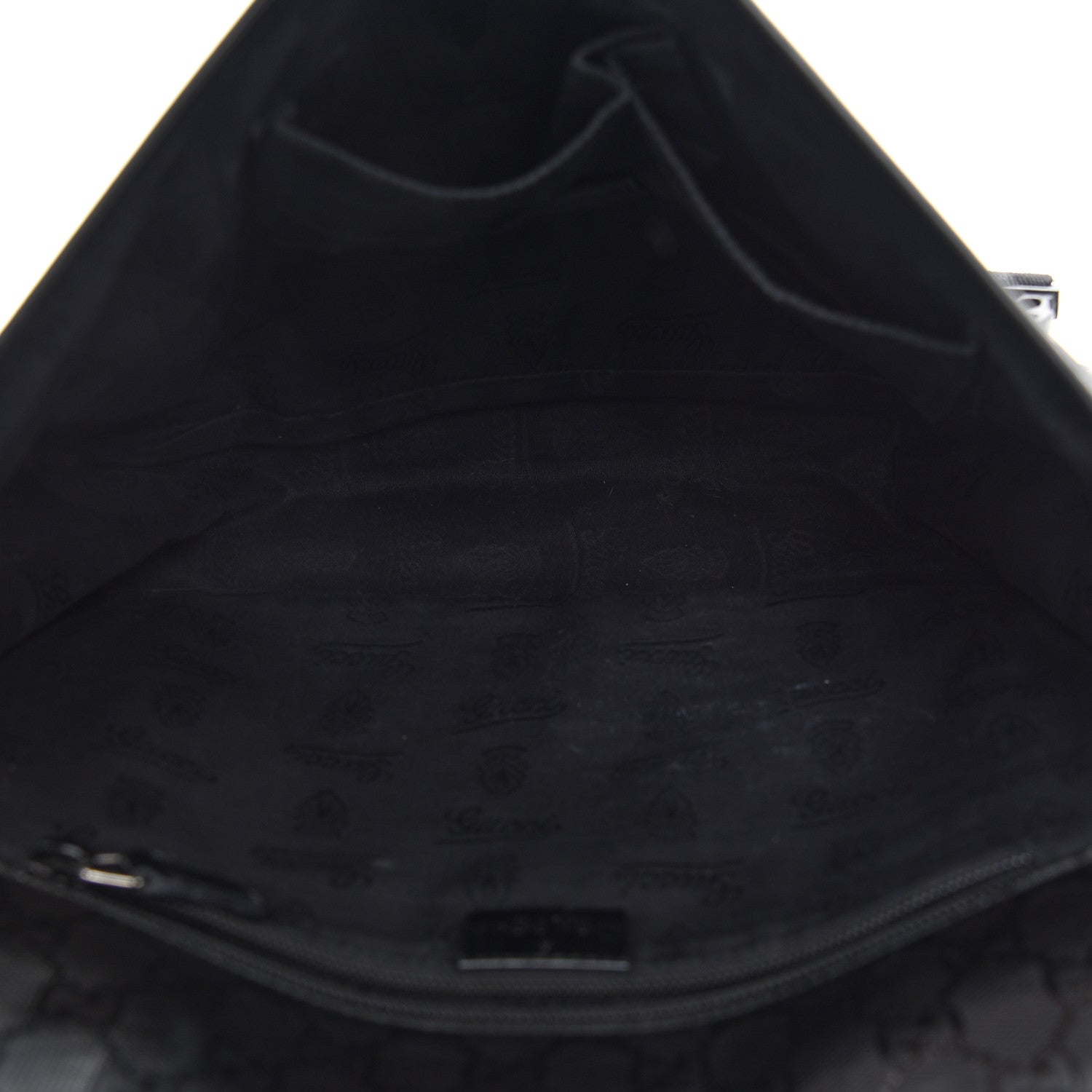 Gucci Imprime Monogram Medium Double Buckle Flap Messenger Bag Black 5 of 10