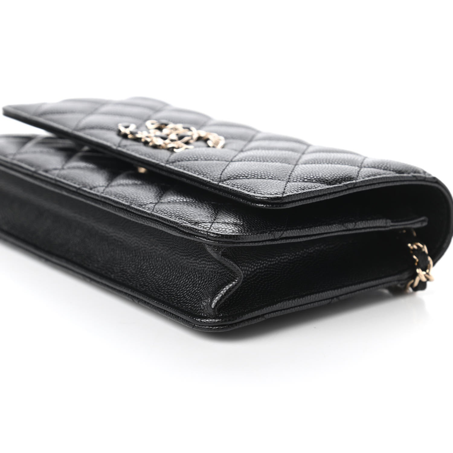 Chanel Caviar Quilted French New Wave Chain CC Wallet On Chain WOC Black 7 of 11