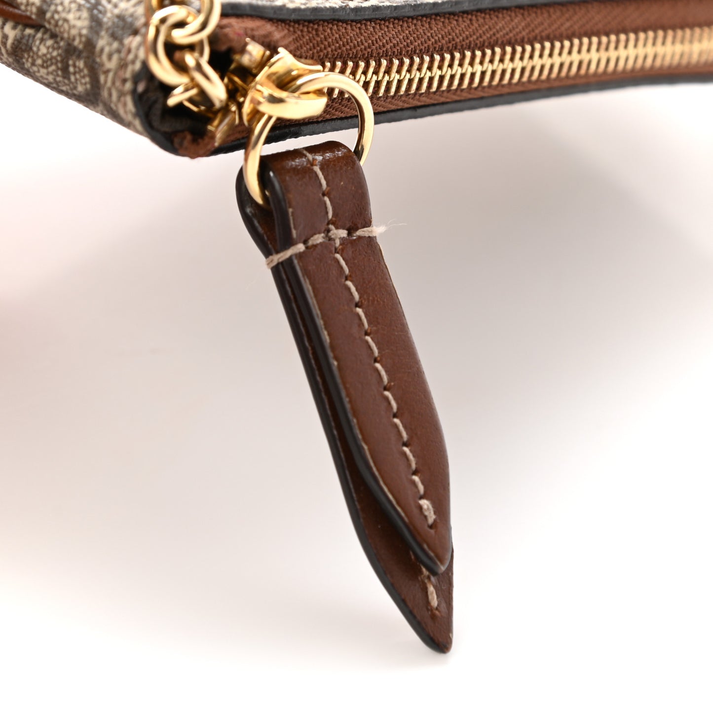 GG Supreme Monogram Key Case Brown