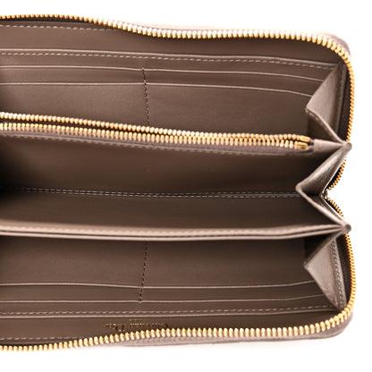 Christian Dior Grained Calfskin Supple Cannage Caro Zip Wallet Taupe 5 of 7