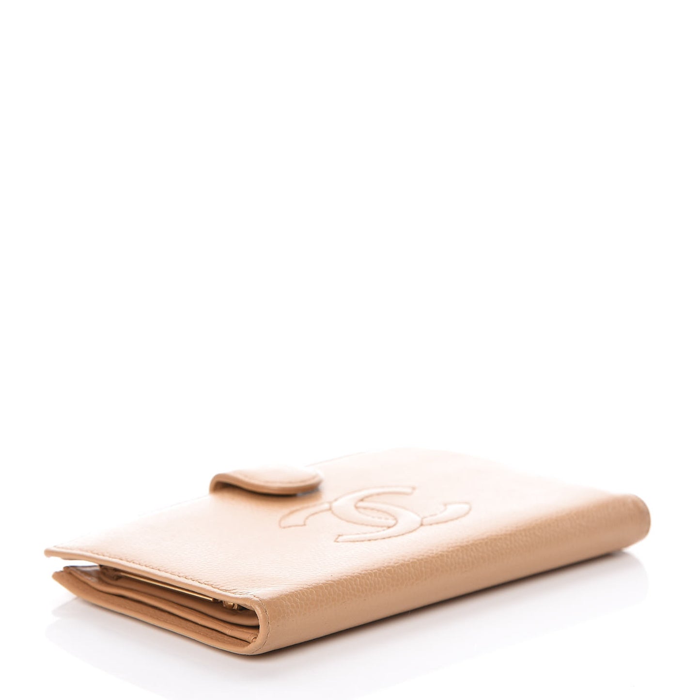 Caviar Timeless CC French Wallet Beige