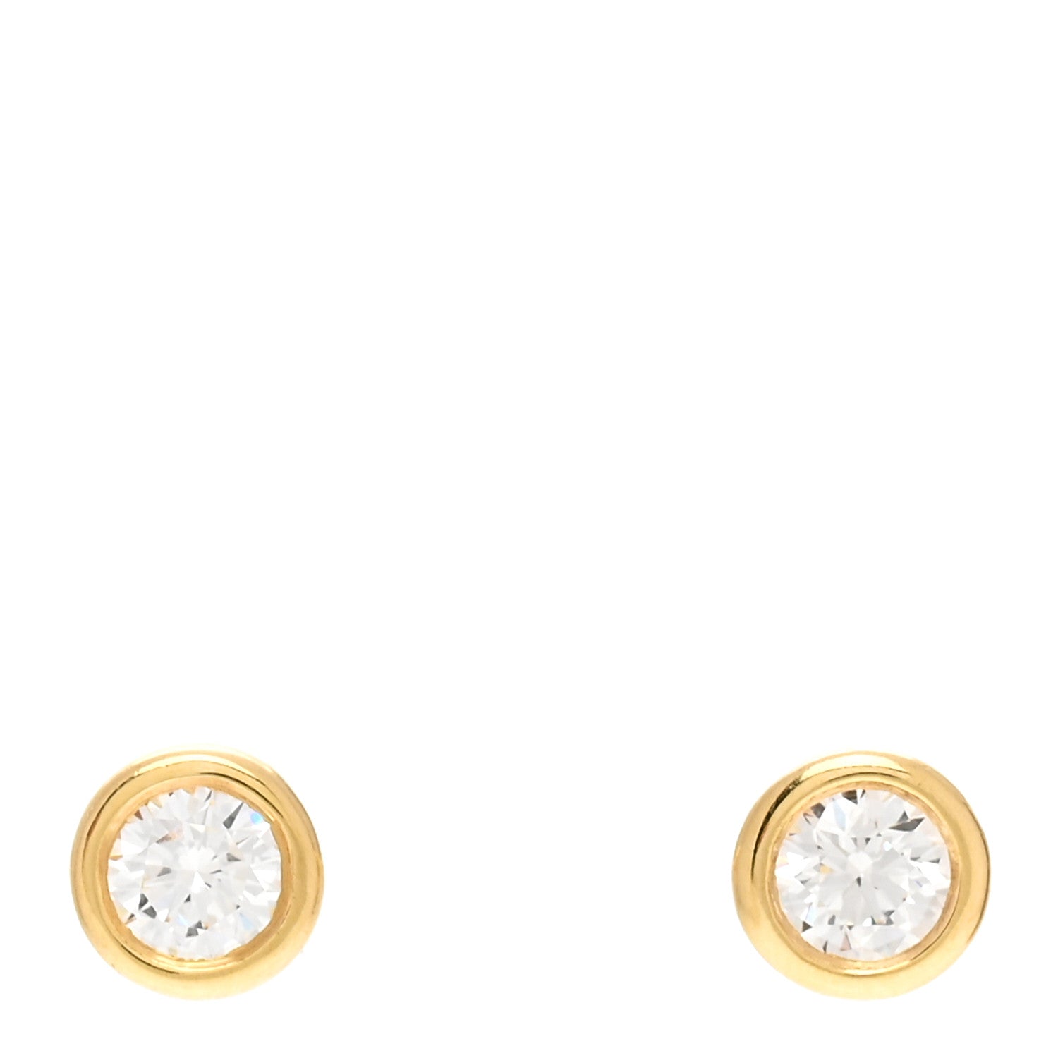 Tiffany 18K Yellow Gold Diamond .34ctw Elsa Peretti Diamonds By The Yard Earrings 1 of 5