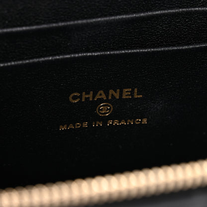 Chanel Lambskin Quilted Small Top Handle Vanity Case With Chain Black 7 of 11