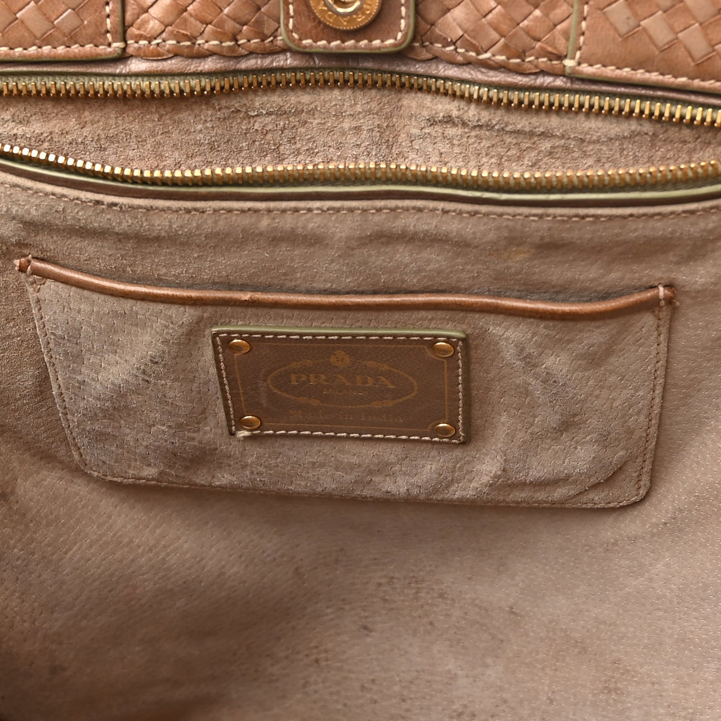 Goatskin Woven Shopping Tote Cacao