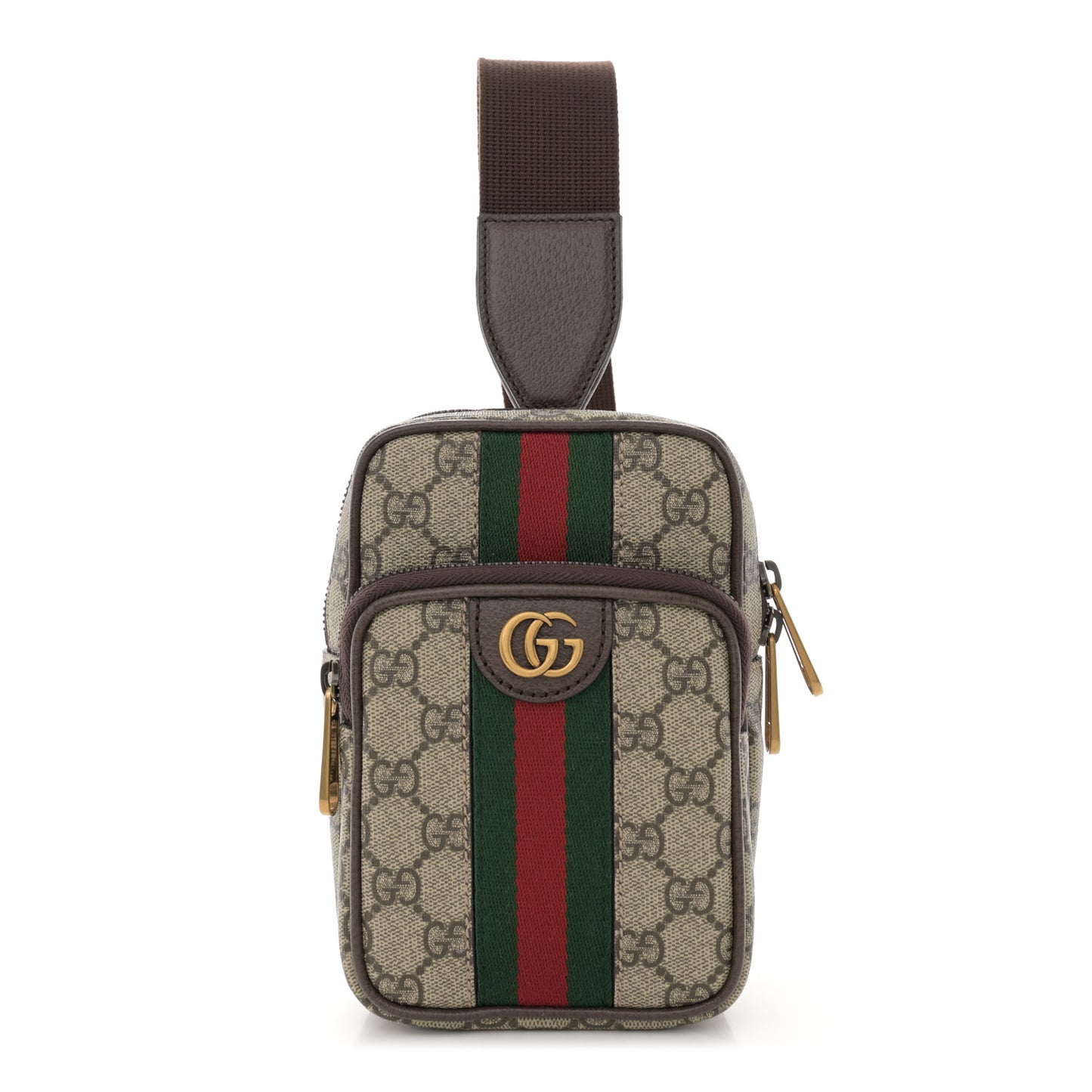 GG Supreme Monogram Web Mini Ophidia Messenger Brown