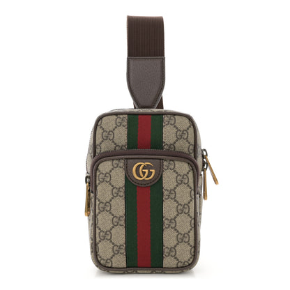 Gucci GG Supreme Monogram Web Mini Ophidia Messenger Brown 1 of 10
