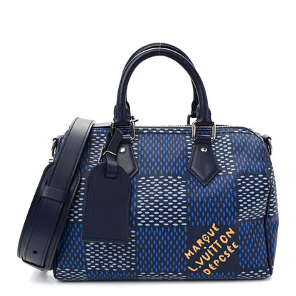 Louis Vuitton Damier Heritage Speedy Bandouliere 25 Blue 1 of 9
