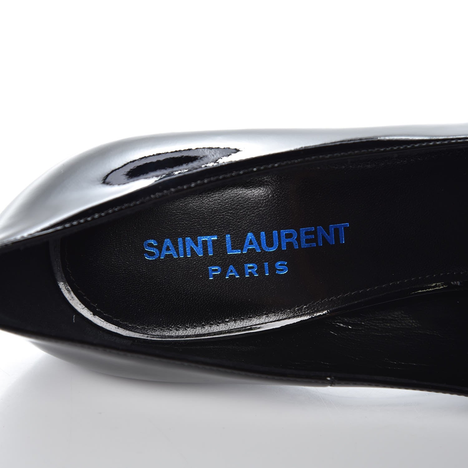 Saint Laurent Patent Opyum 100 Pumps 38 Black Blue Metal 5 of 10