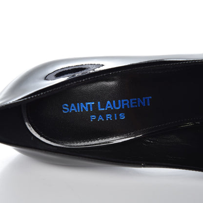 Saint Laurent Patent Opyum 100 Pumps 38 Black Blue Metal 5 of 10