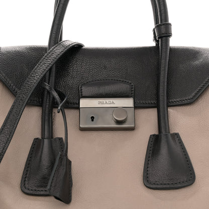 Prada Glace Calfskin Sound Tote Bag Pomice Black 7 of 13