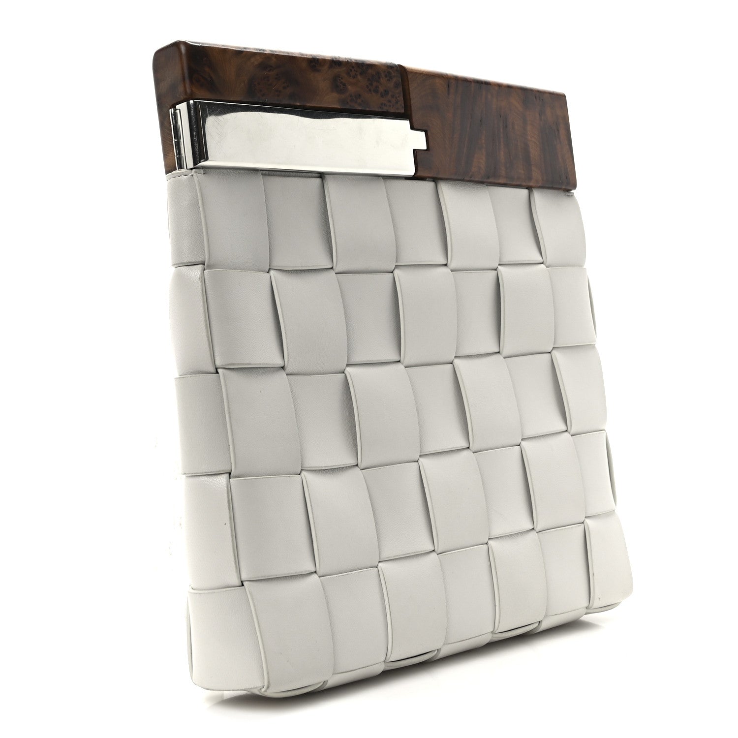 Bottega Veneta Nappa Intrecciato The Snap Clutch White 3 of 9