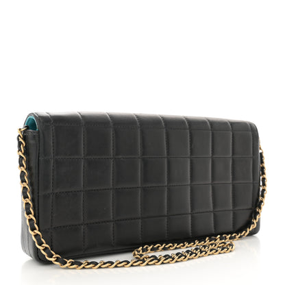 Chanel Lambskin Quilted East West Chocolate Bar Flap Navy 3 of 12