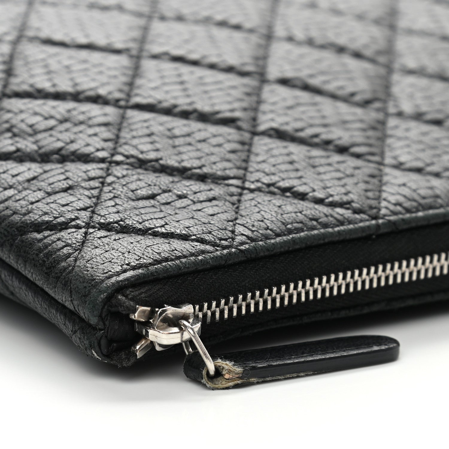 Chanel Woven Lambskin Quilted Medium Cosmetic Case Black 11 of 12