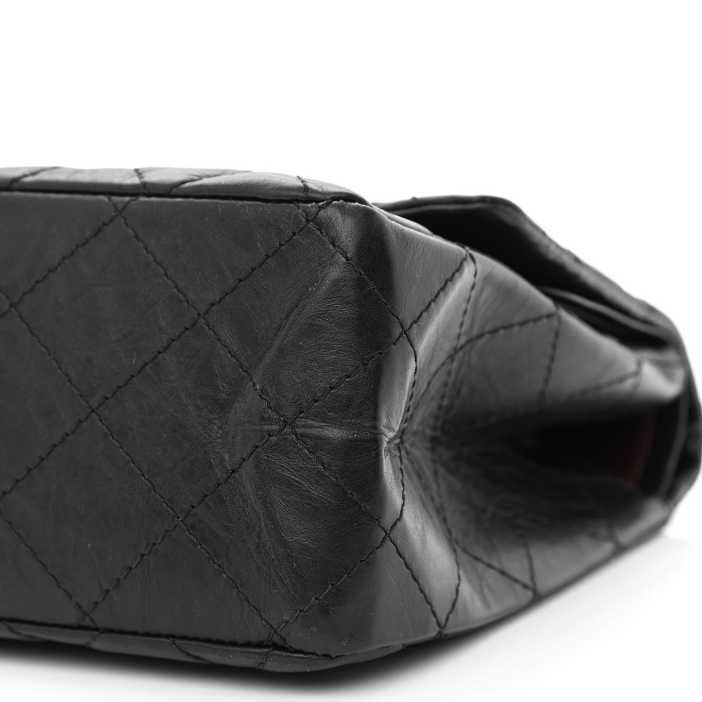 Aged Calfskin Quilted 2.55 Reissue 227 Flap Black