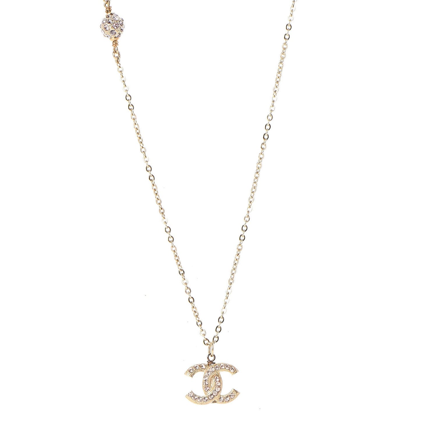 Crystal CC Necklace Light Gold