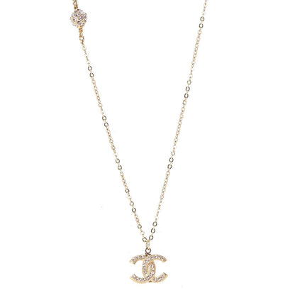Chanel Crystal CC Necklace Light Gold 1 of 6