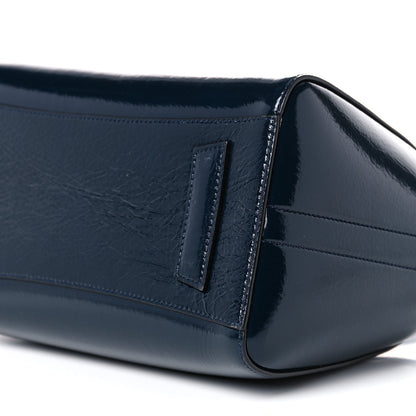 Givenchy Crinkled Patent Deerskin Small Antigona Deep Blue 8 of 12