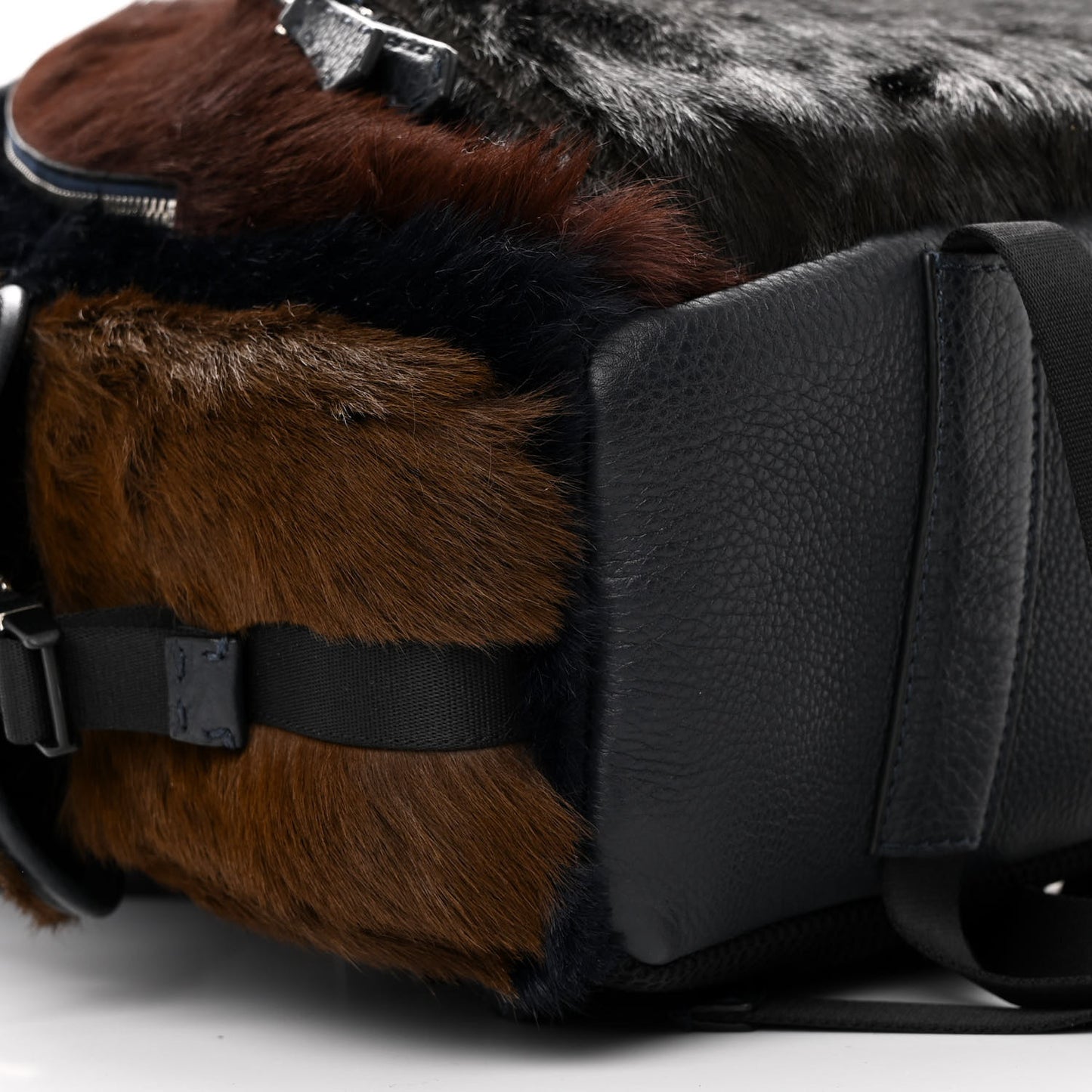 Fox Fur Backpack Brown Blue