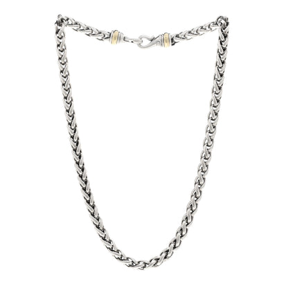 David Yurman Sterling Silver 14K Yellow Gold 6mm Wheat Chain Necklace 3 of 4