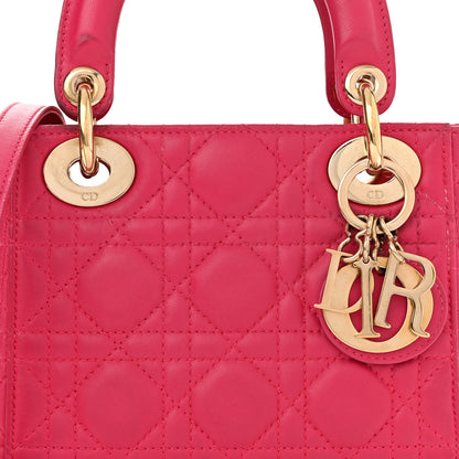 Christian Dior Lambskin Cannage Mini Lady Dior Fuchsia 8 of 11