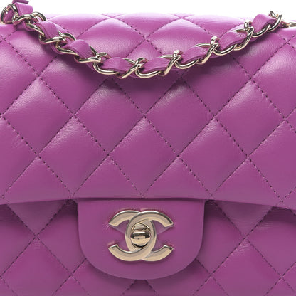 Chanel Lambskin Quilted Mini Square Flap Purple 8 of 11