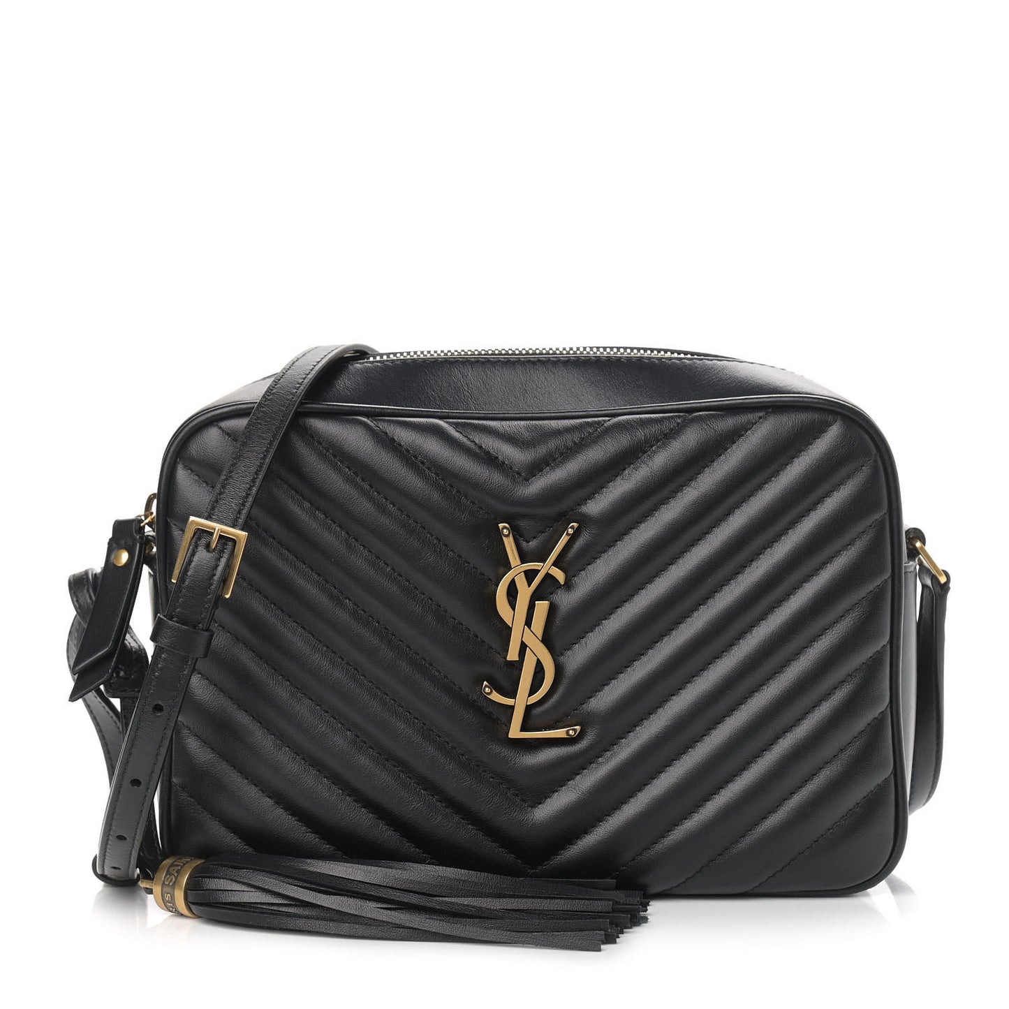 Calfskin Matelasse Monogram Lou Camera Bag Black