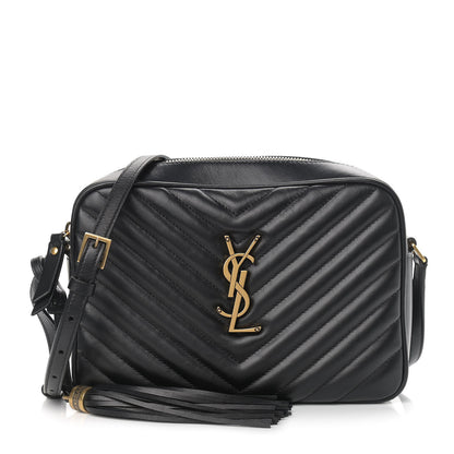 Saint Laurent Calfskin Matelasse Monogram Lou Camera Bag Black 1 of 10