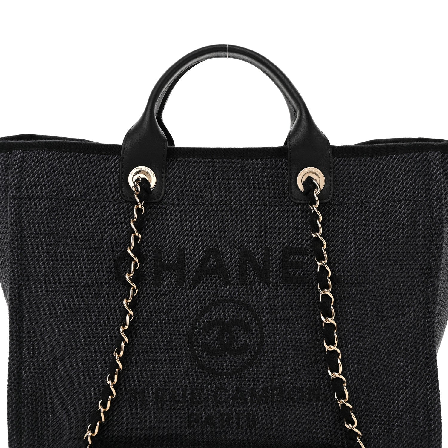 Chanel Canvas Medium Deauville Tote Black 8 of 11