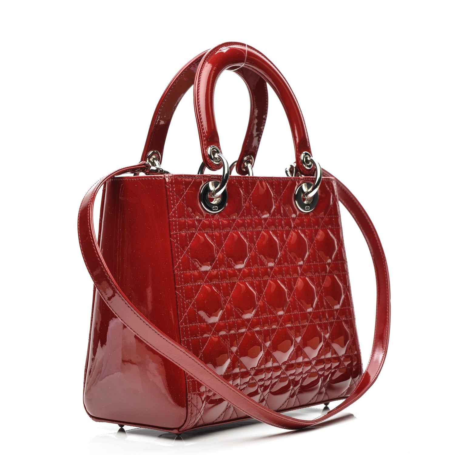 Christian Dior Patent Cannage Medium Lady Dior Red 3 of 6