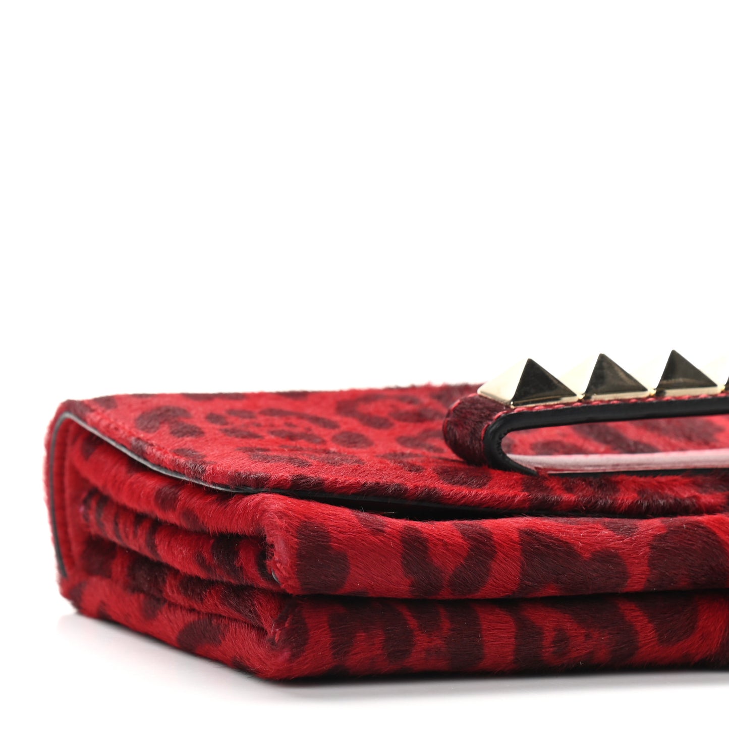 Calf Hair Leopard Print Va Va Voom Shoulder Bag Red