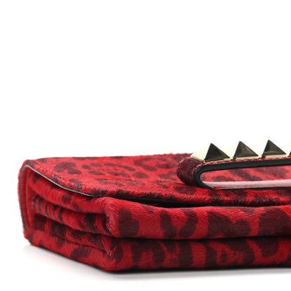 Valentino Garavani Calf Hair Leopard Print Va Va Voom Shoulder Bag Red 7 of 9