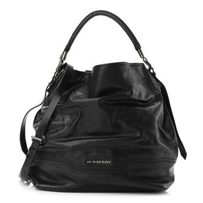 Burberry Grainy Calfskin Large Ashmore Hobo Black 1 of 12