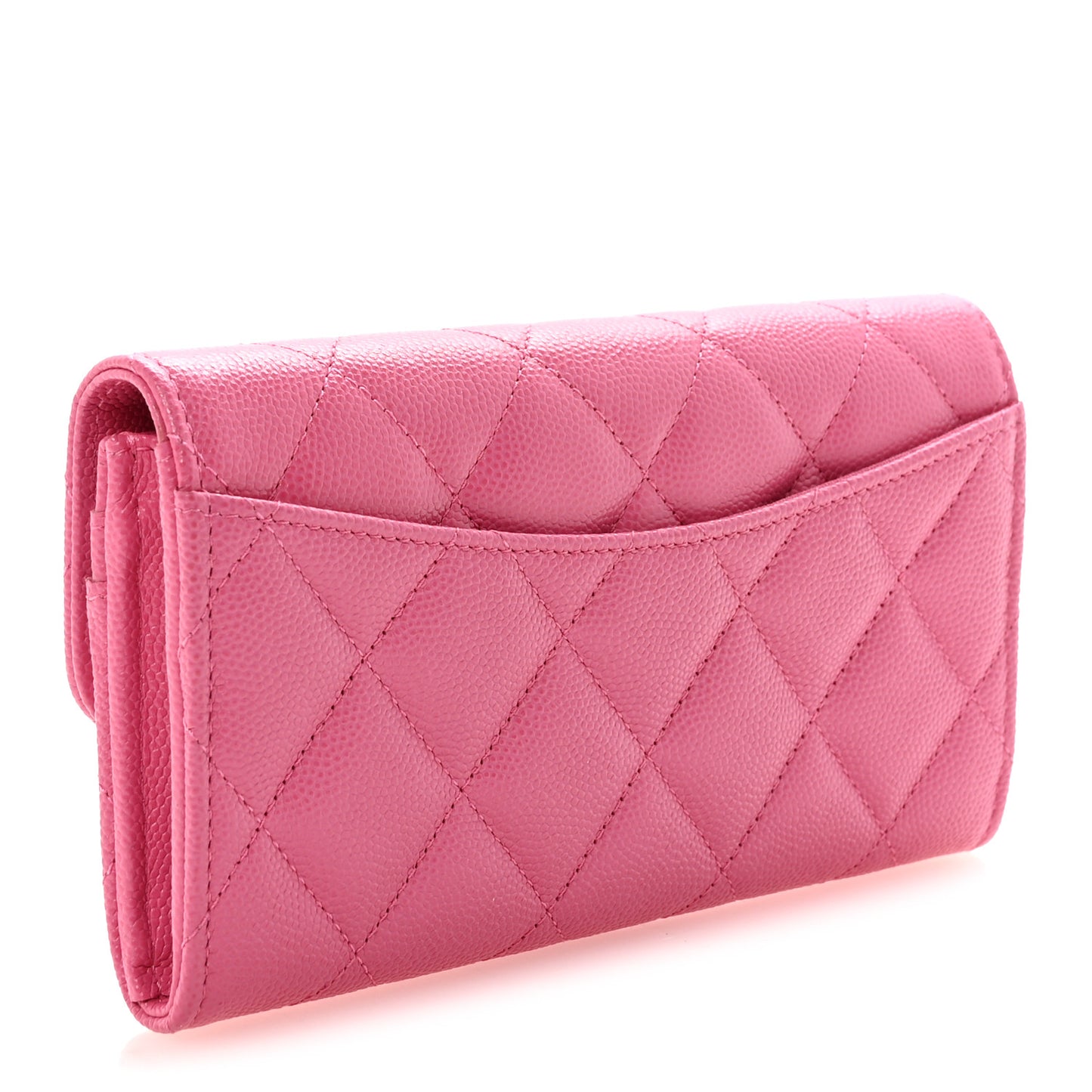 Caviar Quilted Medium Flap Wallet Pink