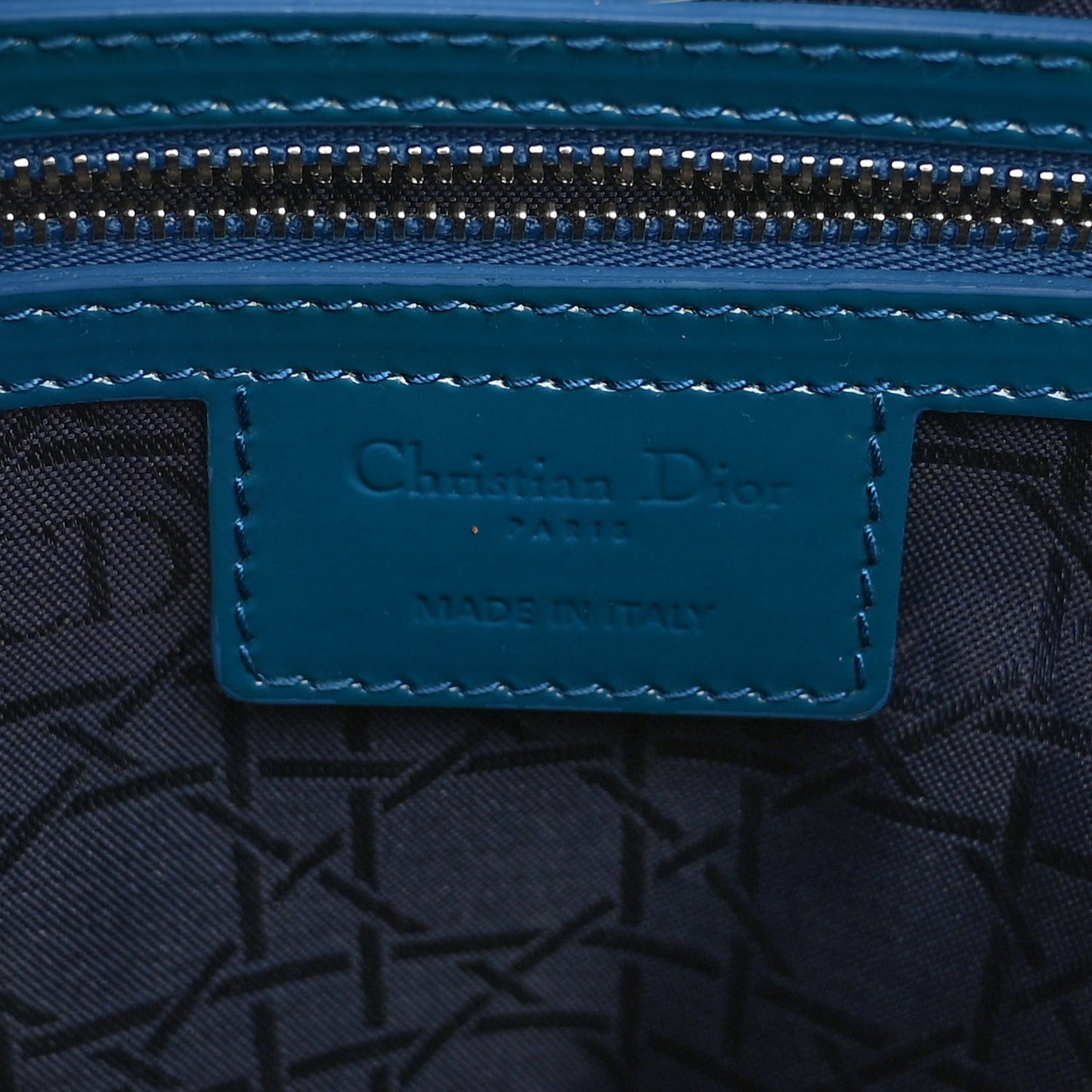 Patent Cannage Large Lady Dior Blue