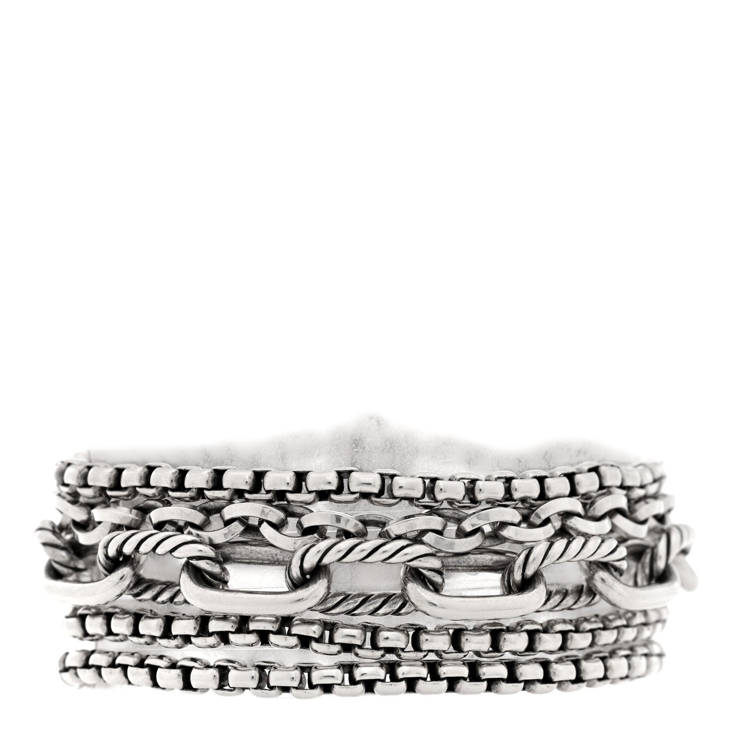 David Yurman Sterling Silver Multi Row Chain Bracelet 1 of 4