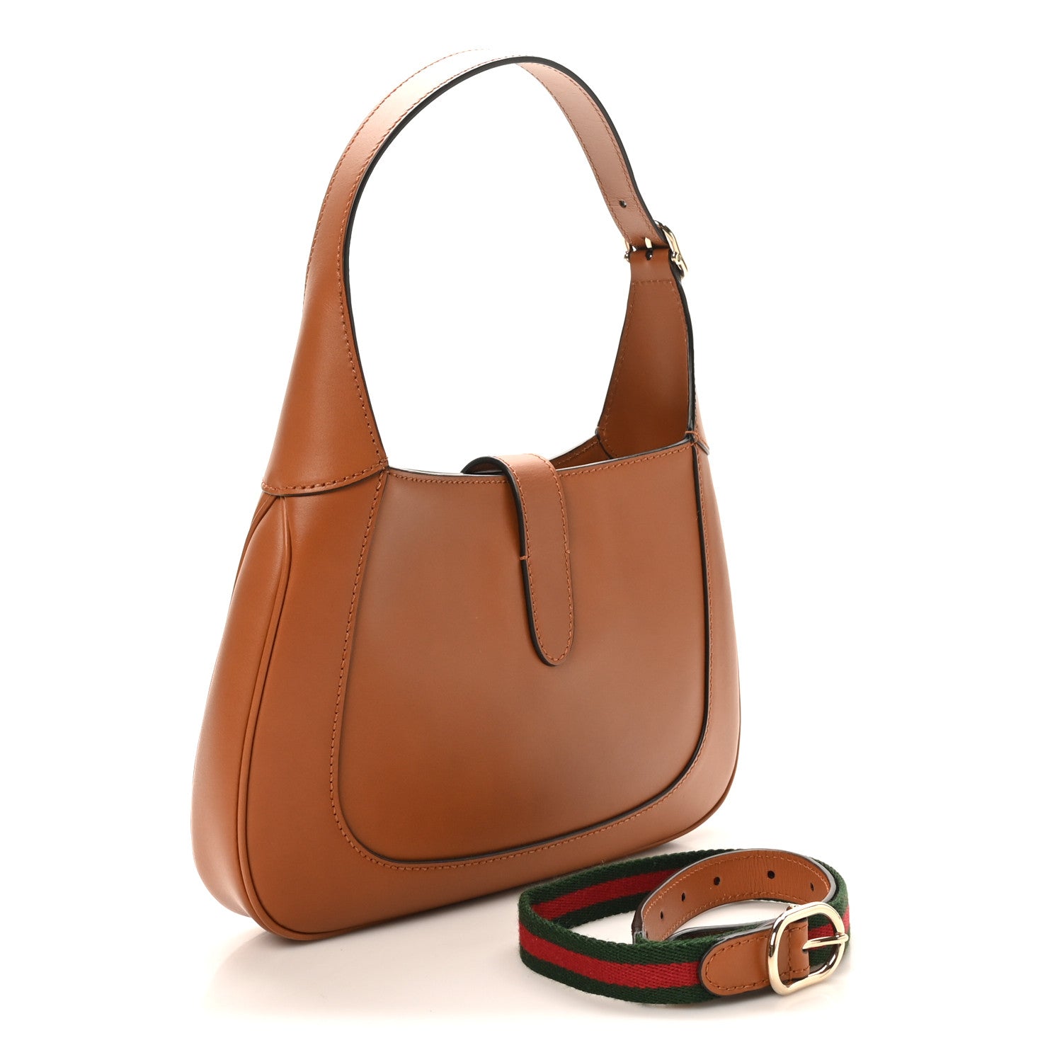 Gucci Tritone Calfskin Small Jackie 1961 Hobo Harness Brown 3 of 10