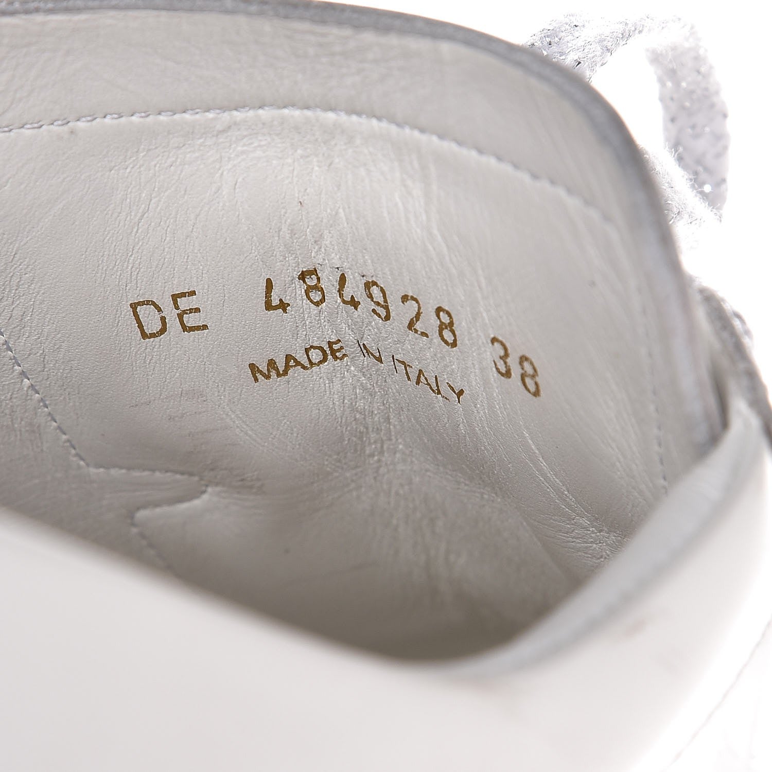 Saint Laurent Calfskin Metallic Ayers Signature Court Lips Sneakers 38 Optic White 10 of 13