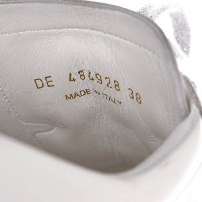 Saint Laurent Calfskin Metallic Ayers Signature Court Lips Sneakers 38 Optic White 10 of 13