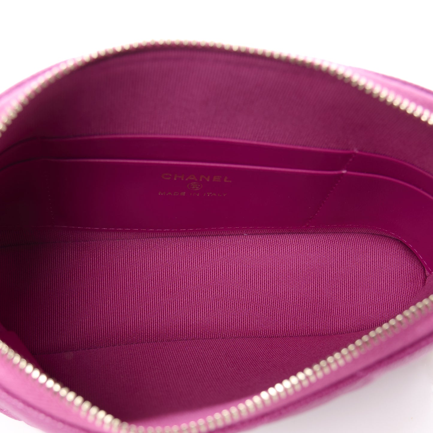 Caviar Quilted Classic Clutch With Chain Fuchsia