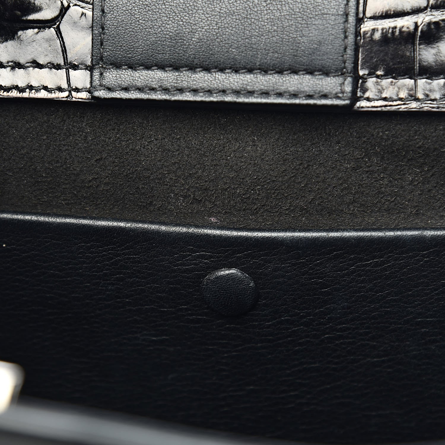 Givenchy Calfskin Crocodile Embossed Small Obsedia Satchel Black 7 of 14