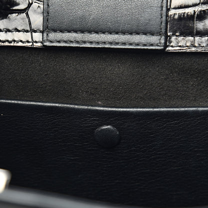 Givenchy Calfskin Crocodile Embossed Small Obsedia Satchel Black 7 of 14