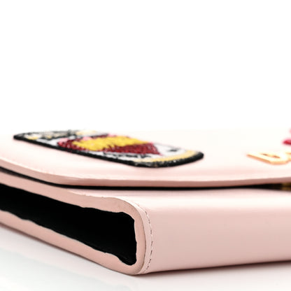 Dolce & Gabbana Vitello Embroidered Amore Wallet On Chain Light Pink 8 of 9