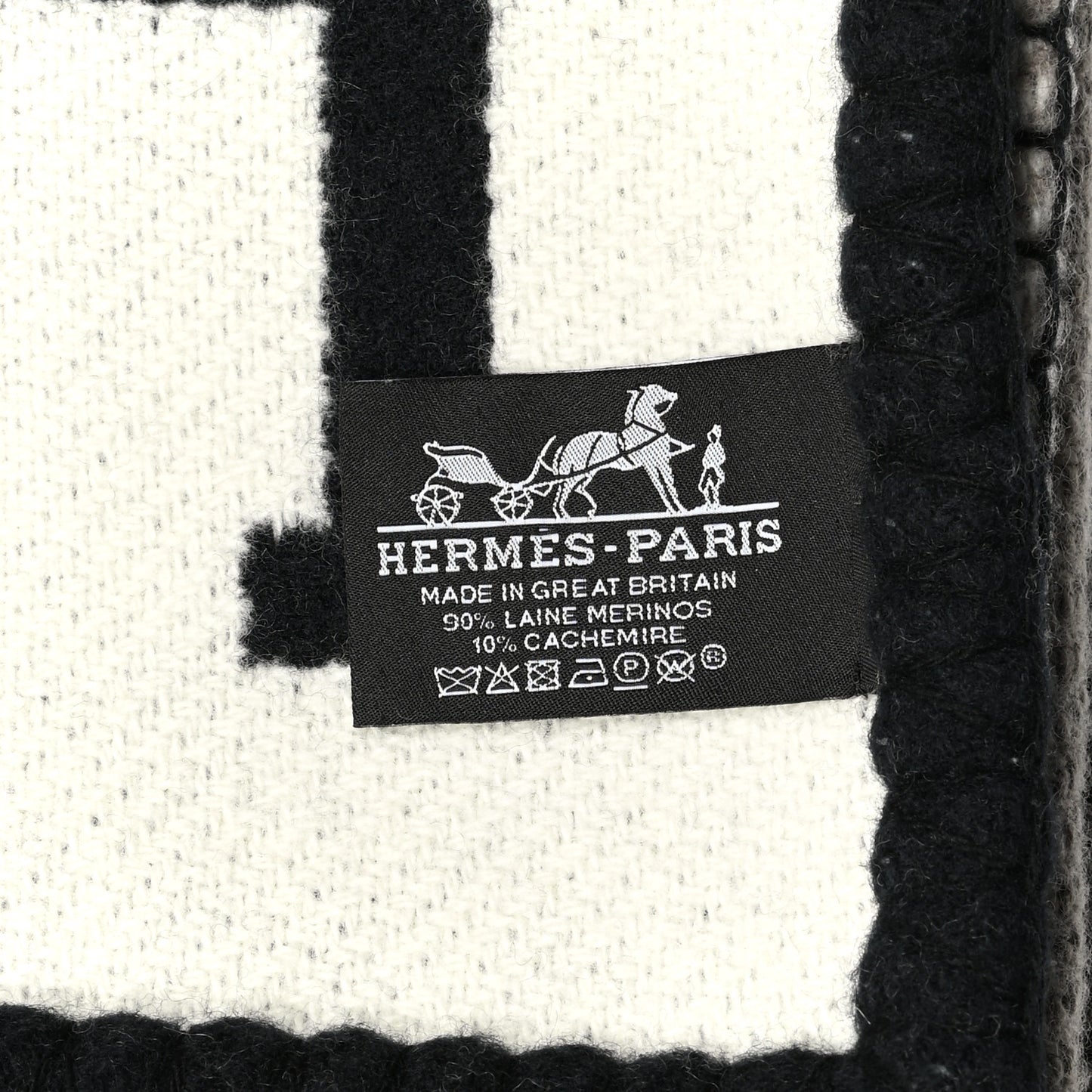 Wool Cashmere Avalon III Blanket Ecru Black
