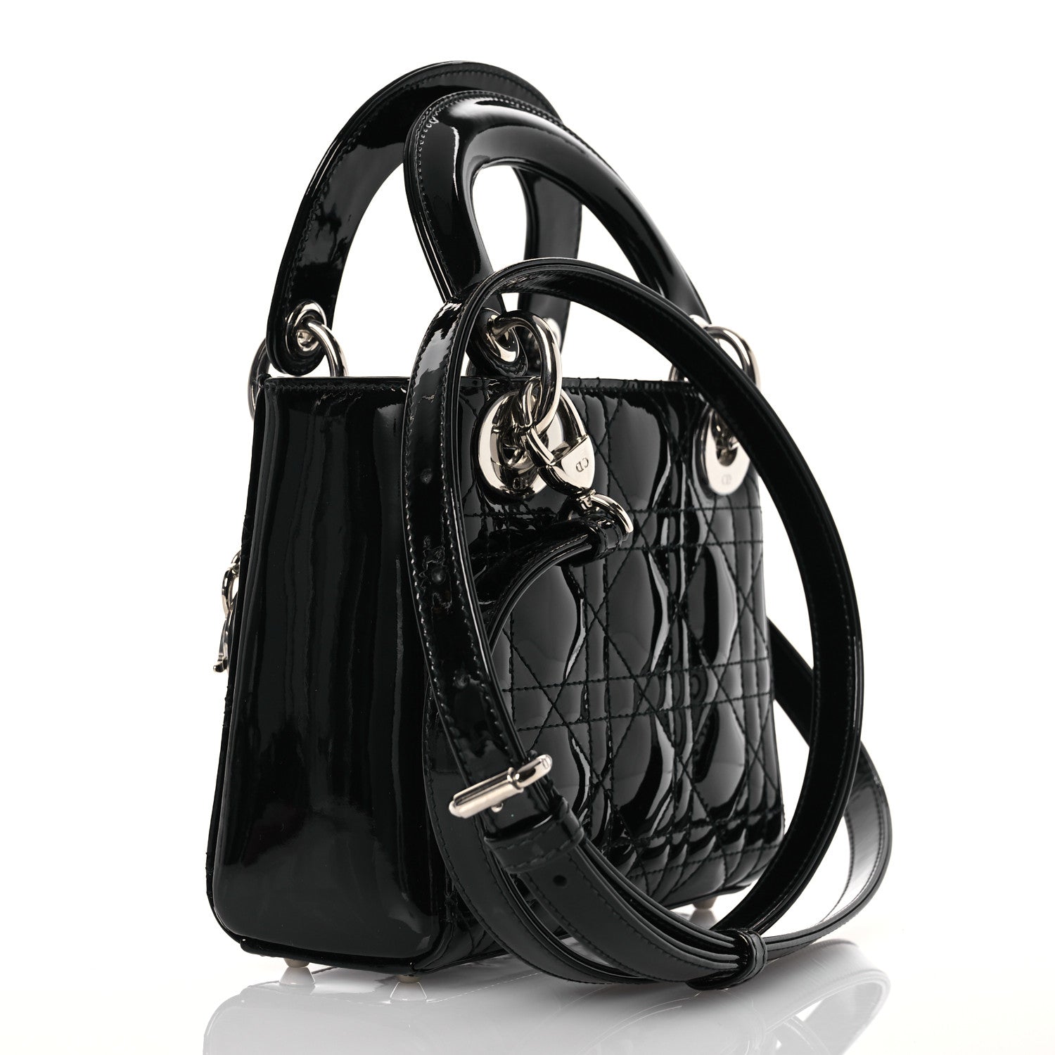 Christian Dior Patent Cannage Mini Lady Dior Black 3 of 13